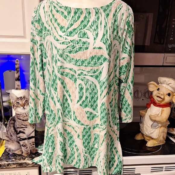 f JM Collection Stretch 3/4 Sleeve Plus Size Tunic XXL - Picture 1 of 3